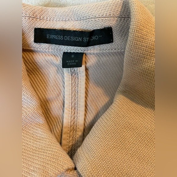 Express Design Studio Women's Double-Breasted Crop High Low Jacket - Light Pink - Picture 6 of 13